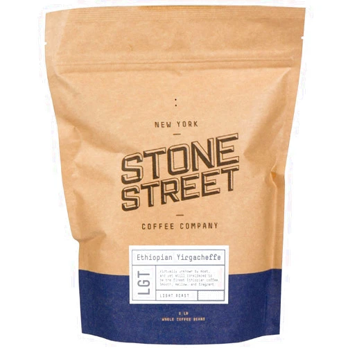 Stone Street Gourmet Coffee, Ethiopian Yirgacheffe, Single Origin, Fresh Roasted Coffee Beans, 1 LB Whole Bean, Light Roast