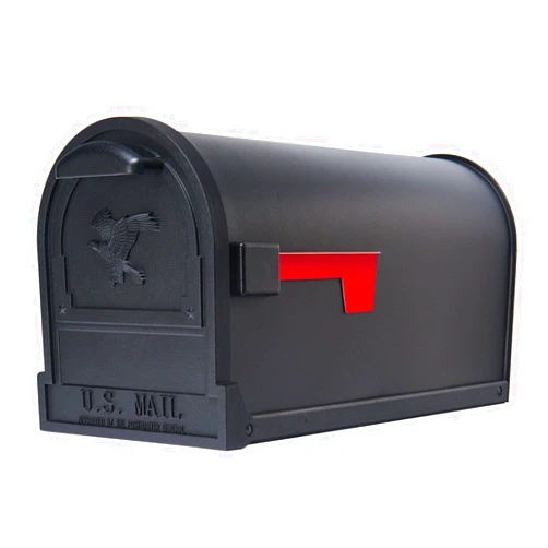 ARCHITECTURAL MAILBOXES Gibraltar Mailboxes AR15B0EC Gibraltar Medium Premium Grade Rural Mail Box, 9-1/2 in W X 23 in D X 11 in H, Large, Black