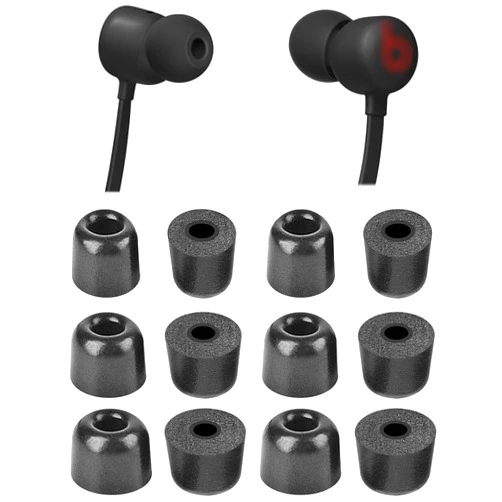 BLUEWALL Foam Eartips Compatible with Beats Flex Earubds, S/M/L Sizes Ear Tips Memory Foam Earbuds Tips Replacement, Compatible with Beats Flex 6 Pairs Black
