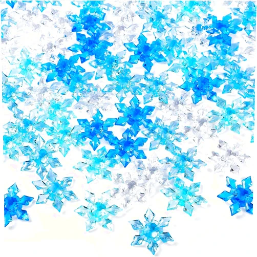 BOARDFEB 240Pcs Winter Acrylic Snowflake Ornaments 3D Blue Translucent Snowflake Crystals Gems Christmas Xmas Pendant Beads DIY Crafts for Vase Filler,Table Scatter, Party Wedding Arts Crafts Decoration