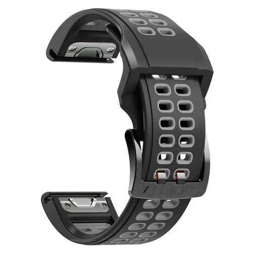 Threeeggs for Garmin Fenix 7X Watch Band, 26mm Quick Release Silicone Soft Replacement Strap for Fenix 6X, Fenix 5X, Fenix 3, Fenix 3 Sapphire, Descent Mk1, Quatix 3, Tactix Bravo