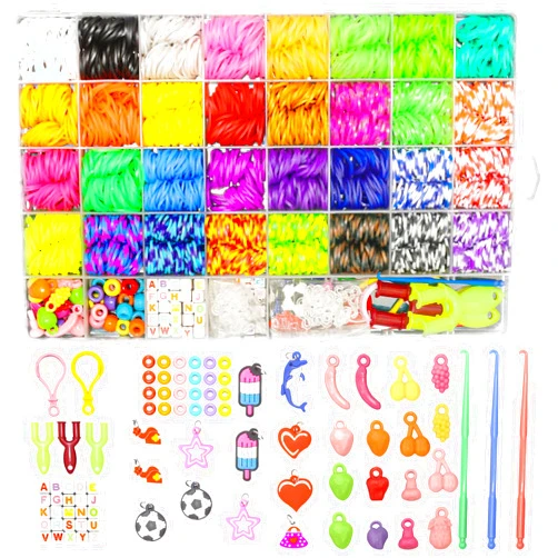 chuangzhi 2500+ Rubber Band Bracelet Kit in 32 Color, Loom Refill Bracelet kit, Loom Bands Kit, Bracelet Making Kit Rubber Band for Kids Weaving DIY Crafting Birthday and Christmas Gift