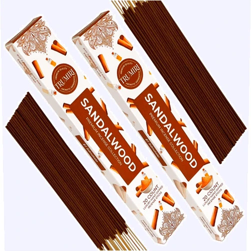 TRUMIRI Sandalwood Incense Sticks - Incienso de Sándalo - Total 40 Insence-Sticks - Dual Pack of 20 Insense - Inciensos - Inscents - Natural Non Toxic Ingredients - Incents - Incence - Inscense - Insents