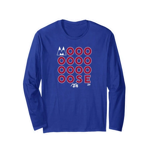 BreakingT Mikko Rantanen - Mooooooooooooose - Colorado Hockey Long Sleeve T-Shirt