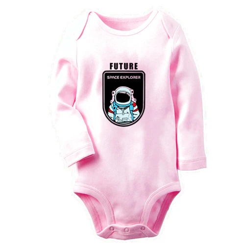 IDzn Future Planet Space Explorer Funny Romper Newborn Baby Bodysuit Infant Jumpsuit Kids Long Sleeve Clothes