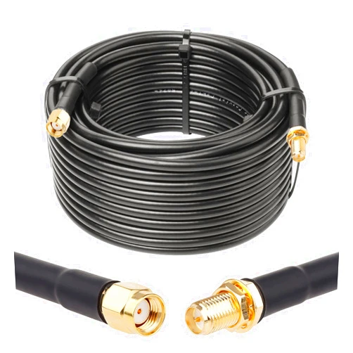 XRDS -RF 50ft RP-SMA Male to RP-SMA Female Coax Cable, XRDS -RF RG58 RP-SMA WiFi Antenna Extension Coax Cable for WiFi LAN Router Wireless Network Card Adapte