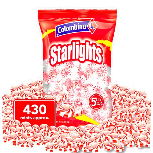 Colombina Starlight Swirled Mints, Individually Wrapped Refreshing Mints, Ideal Peppermint Candies for Sharing, Candy Dishes and Holidays (5 Lbs)