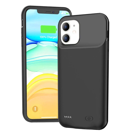 SNRONEW Battery Case for iPhone 11, Full Encircle 7000mAh Ultra-Slim Rechargeable Smart Portable Charging Cover Extended Battery Pack Compatible with iPhone 11 (6.1 inch) Charger Case Support Carplay-Black