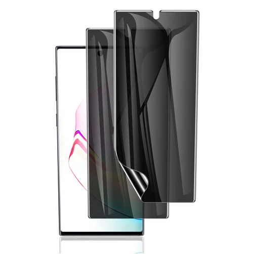 LYWHL 2 Pack for Samsung Note 10 Privacy Screen Protector, Anti-Spy Flexible Film Full Adhesive Screen Protector for Galaxy Note 10 6.3