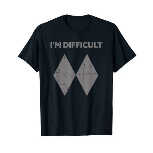 Cool Skiers Skiing Alpine Jumping Freestyle Stunt I'm Difficult Funny Double Black Diamonds Ski Snowboard Gift T-Shirt
