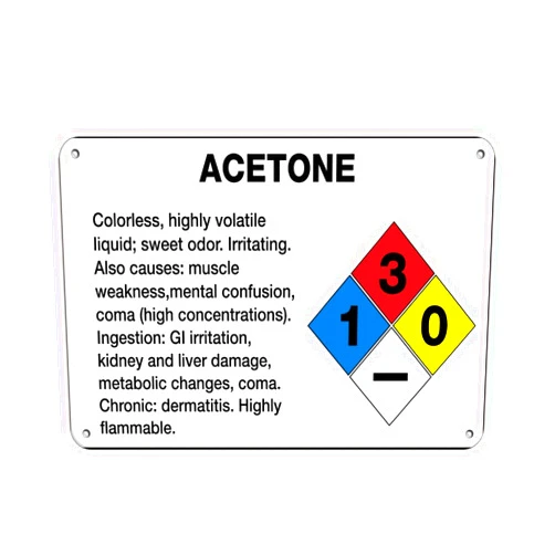 Luna Distributing Acetone Colorless Irritating Also Causes: Multiple Failures Label Vinyl Decal Sticker Kit OSHA Safety Label Compliance Signs 8
