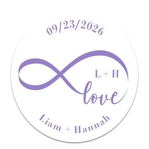 Bunny Badges Personalized Wedding Envelope Stickers - Custom Seals for Wedding Invitations (50-1000 Stickers) (Infinity)