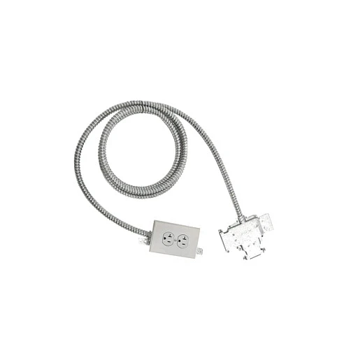 PortaFab OUTLET-MODG - PORTA-FAB Modular Duplex Outlet: Fluorescent, 4 ft x 2 ft, Gray, Handy Box, 10 ft Conduit Lg