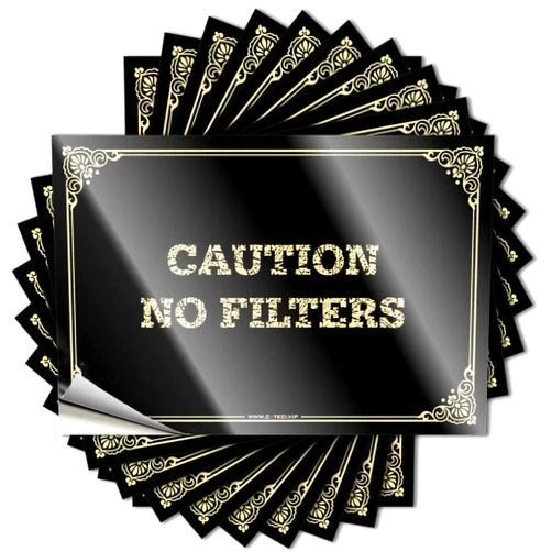 CDWS Funny Stickers for Cars Caution No Filters Stickers Biker Helmet Stickers Inappropriate Stickers(12X18CM)
