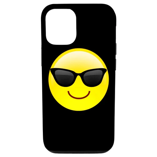 Summer Sizzle Happy Fun Times Apparel iPhone 12/12 Pro Happy Smile Smiling Face with Stylish Shades - Cool Summer Case