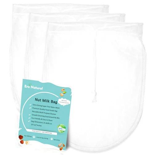 MatulNalra Nut Milk Bag Reusable 3 Pack 12
