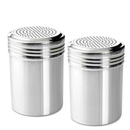 TarHong ChefLand Set Of 2, Stainless Steel Dredges Pepper Salt Shakers, without Handle