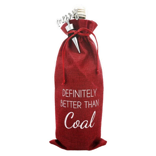 Pavilion Gift Company Better Than Coal-13 Wine Gift Bag Set, 13