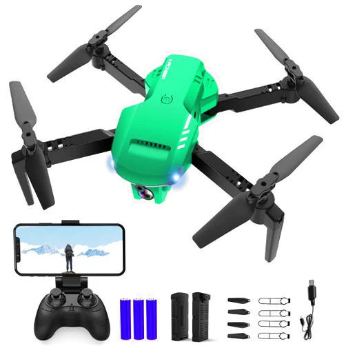 RADCLO Drone with Camera - 1080P HD FPV Foldable Drone with Carrying Case, 2 Batteries, 90° Adjustable Lens, One Key Start/Landing, Altitude Hold, 360° Flip, Toys Gifts for Adults