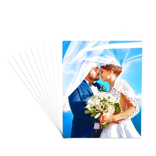 HYHOSHI 10 Pcs 8''x10'' Aluminum Sublimation Metal Photo Blanks, Metal Sublimation Blank Sign 0.45mm Thick Photo Sign Blank