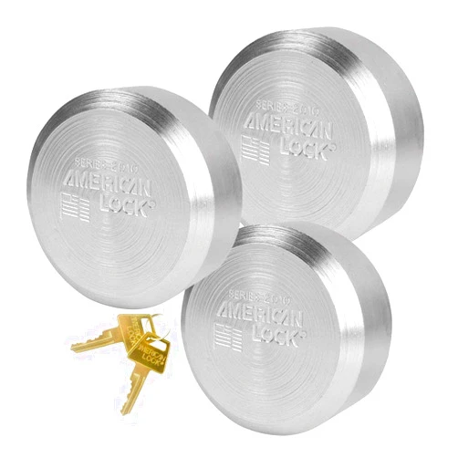 Master Lock American/Master Lock - (3) Keyed Alike Solid Steel, High Security, Hidden Shackle Padlocks, w/Bumpstop Technology A2010NKA-3