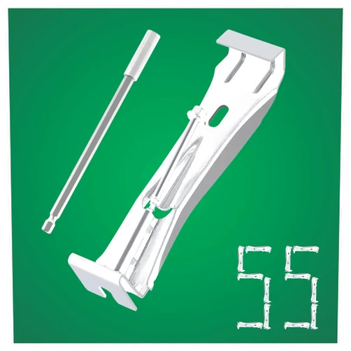 Cattiry Quick Screw Gutter Hangers 5 Inch- 55 Pack - 5 Inch Gutter Clips Hidden Gutter Hangers 5 Inch with a Pre-Inserted Rust Resistant Screw with Bonus 6 Inch Drill Bit