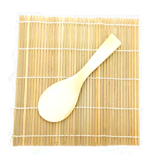 JapanBargain 3664, Sushi Making Kit Bamboo Roller Rolling Mat and Rice Paddle Scoop Set