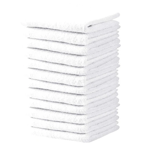 T & L Towel and Linen Mart Towel and Linen Mart White Salon Towels, Pack of 12 (Not Bleach Proof, 16 x 27 Inches) Highly Absorbent Towels for Hand, Salon, Gym, Beauty, Spa, and Home Hair Care (White)