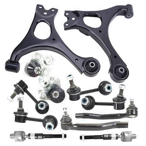Hex Autoparts Front Lower Control Arm Suspension Kit 12pcs compatible with 2006-2011 Honda Civic Non-Si Model with Ball Joint Sway Bar Tie Rod Kit