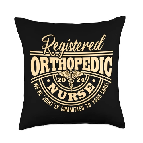 Registered Nurse Healthcare Visit the Registered Nurse Healthcare Store Registered 2024 Orthopedic Nursing Ortho Throw Pillow, 18x18, Multicolor