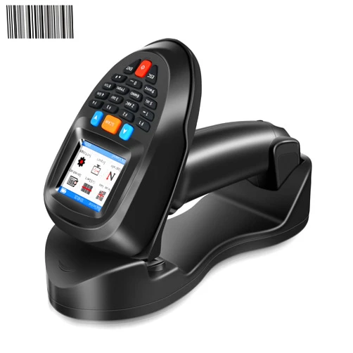 JRHC Wireless Barcode Scanner with Charging Base, Portable 1D Bar Code Scanners Inventory Scanner Data Terminal Data Collector 2 in 1 USB Connection & 2.4G Wireless Barcode Reader with 2.2