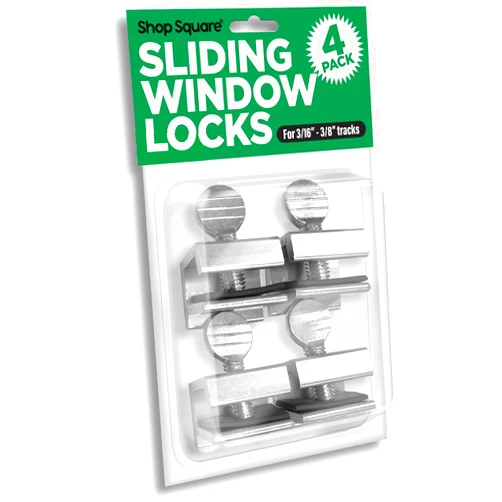 Shop Square Window Locks, 10 Pack for Vertical and Horizontal Windows, Adjustable Aluminum Stoppers, Window Security, No-Drill Install, Requires 28-36mm Clearance