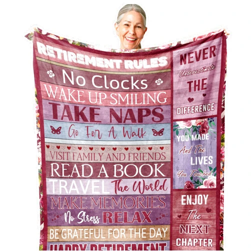 Zolumy Retirement Gifts for Women/Men 2024, Best Retirement Gifts Ideas, Funny Farewell Gifts for Coworkers Women, Going Away Gift, Goodbye Gifts for Coworkers, Coworker Leaving Gift Blanket 60X50in