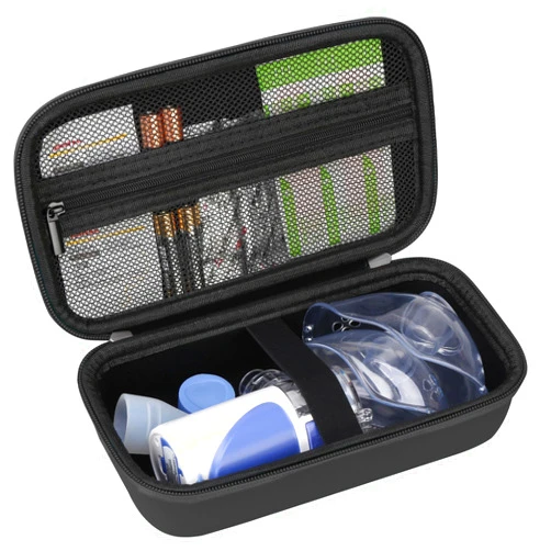 Elonbo Carrying Case for Portable Handheld Inhaler Nebulizer Machine for Adults and Kids, Asthma Inhaler Spacer Travel Case, Handheld Mesh Atomizer Machine Holder, Inhaler Spacer Bag, Black. CASE ONLY