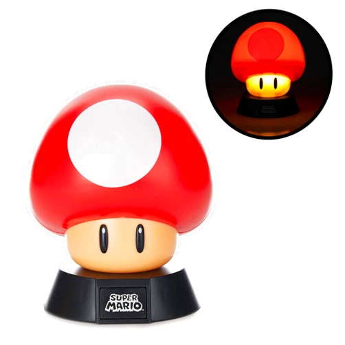 Paladone Super Mario Bros. Mushroom 3D Night Light - Decorative Lamp Collectible