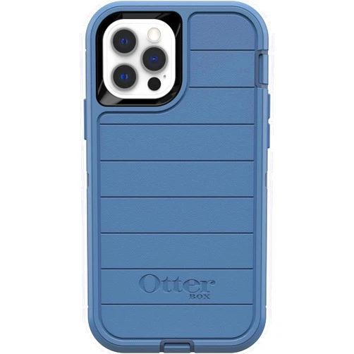 OtterBox Defender Series Case for iPhone 12 & iPhone 12 Pro (Only) - Case Only - Microbial Defense Protection - Non-Retail Packaging - Baby Blue Jeans (Blue)