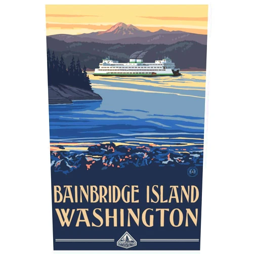 Art of Place Bainbridge Island Washington Ferry Giclee Art Print Poster from Travel Artwork by Artist Paul A. Lanquist 12