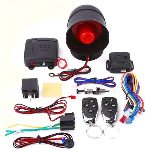 Estink Car Alarm Security System, Black Universal Anti-Theft Device Car Security Device Alarm System Burglar Alarm Car Keyless Entry System with 2 Remote Controls Car Horn Siren Alarm