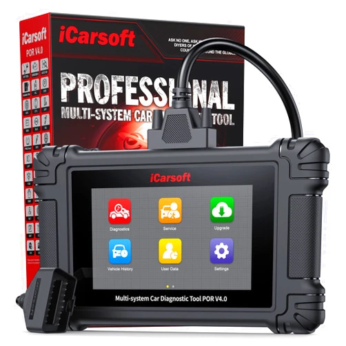 iCarsoft POR V4.0 Bidirectional Diagnostic Tool for Porsche + 2 Extra Car Brands, OBD2 Scanner with 1333 Test Items/ 26 Services (177 Subservices)/ 66 Extra Services/Battery Registration-Free Update