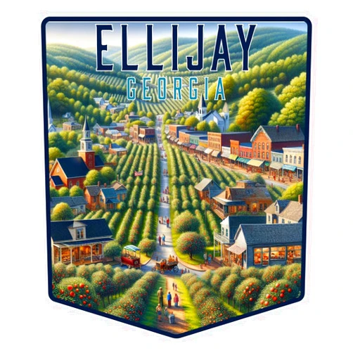 R and R Imports Ellijay Georgia Pentagon Shield Souvenir - 3-Inch Vinyl Sticker