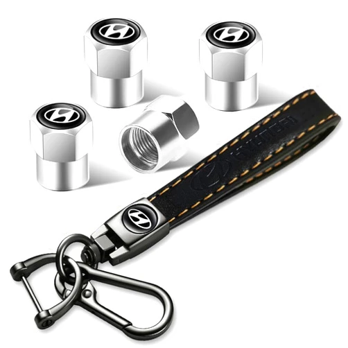 Liuabcegfan 5Pcs Car Accessories Set for Hyundai,Leather Car Keychain Keyring for Hyundai Elantra Sonata Tucson Santa fe Genesis Equus Azera Series Car Accessories
