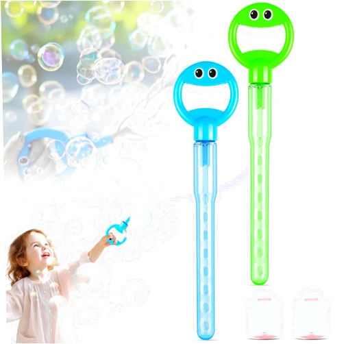 Conalaa Bubble Wands for Kids, Smiling Face Bubble Wand, 2 Pack Bubble Sticks with Bubbles Refill Solution for Summer Toy, Outdoors Activity, Bubbles Party Favors for Kids Adults, Wedding, Birthday Gift