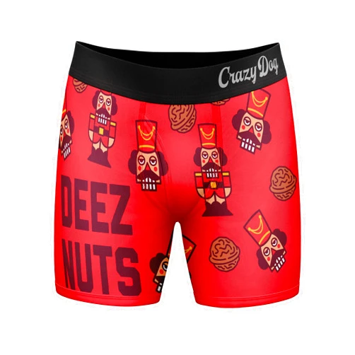 Crazy Dog T-Shirts Deez Nuts Mens Boxers Funny Christmas Nutcracker Hilarious Graphic Underwear