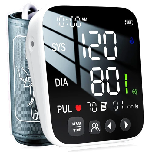 Yammoya Blood Pressure Monitor for Home Use, Automatic Upper Arm BP Machine - Medical Grade, FDA Cleared, Adjustable Cuff Size, for 2 Users, with 300 Sets Memory and HR Detection