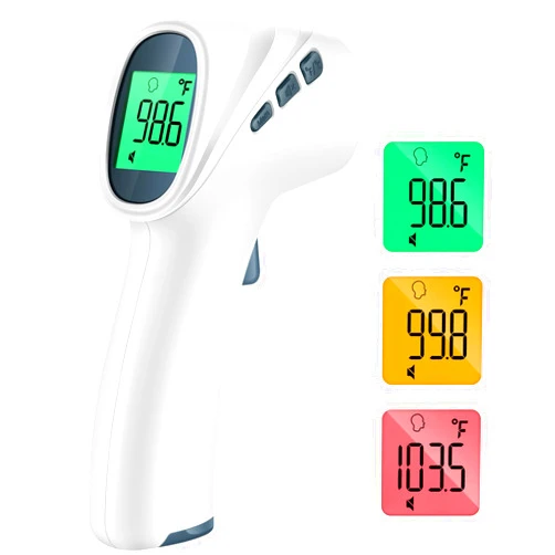 GoodBaby Touchless Thermometer for Adults, Digital Infrared Thermometer Gun with Fever Alarm, Forehead and Object 2 in 1 Mode, Fast Accurate Results (Gray)