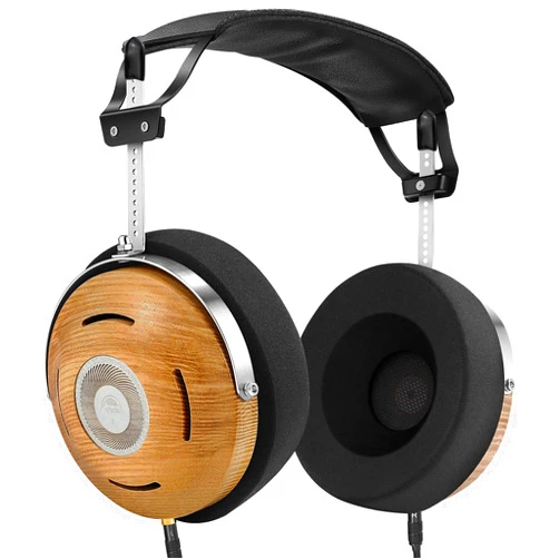 okcsc Open-Back Headphone for Studio 50mm Driver Horn HiFi Audiophile Headphones Classic Wooden Vintage Style Over Ear Headset with Dual 3.5mm Audio Cable, ASH Headphone Open-Back Headset