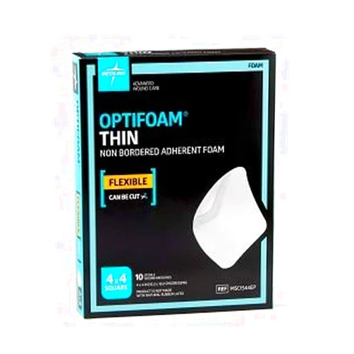 Medline Optifoam Thin Adhesive Foam Dressing, 4