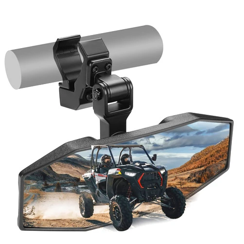 KEMIMOTO UTV Center Mirror, Adjustable Aluminum Clamp UTV Rear View Mirror Fits 1.5