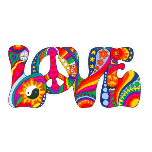 BKR Graphics Psychedelic Love Vinyl Waterproof Sticker Decal Car Laptop Wall Window Bumper Sticker 5
