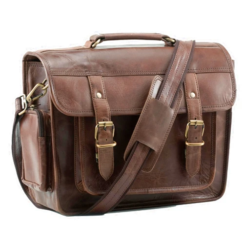 Handmade World Full Grain Buffalo Leather Camera Bag DSLR Mirrorless SLR Camera Bag Case 13-inch Removable Camera Padding